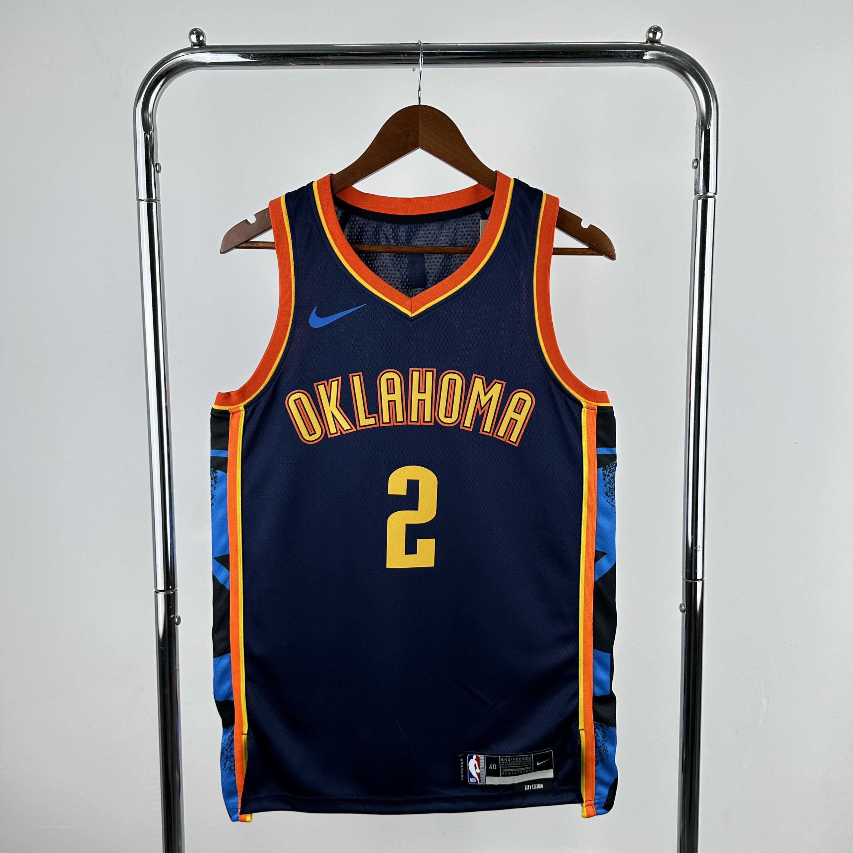 Men Oklahoma City Thunder #2 Shai Gilgeous-Alexander Drak Blue City Edition Season Nike 2025 NBA Jersey->oklahoma city thunder->NBA Jersey